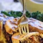 Tender, juicy, meaty portobello mushroom, stuffed with sweet caramelized onions, a sprinkling of thyme, all topped with buttery, crisp pastry. This is seriously the easiest Vegan Mushroom Pie you will find & it’s soooo good!!! Perfect for making in advance too!