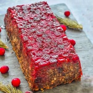 cranberry mushroom lentil loaf