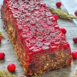 A fresh take on a Vegan Lentil Loaf for you! It's made with a delicious blend of lentils, mushrooms and walnuts and has a beautifully festive cranberry topping. Those pops of juicy cranberry in every bite are so good, plus they make it look pretty impressive. It would make a great centrepiece on your holiday table! 