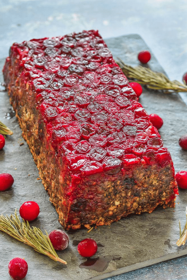 Mushroom Lentil Loaf with Cranberries