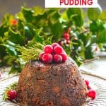 The Ultimate Vegan Christmas Pudding. It’s dark, rich, fruity, moist & boozy & so much lighter than the dense, heavy puddings you might have tried in the past!
