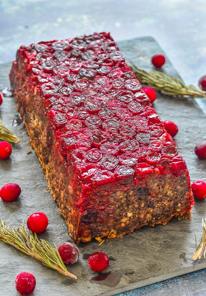 Cranberry Mushroom Lentil Loaf