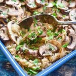 oven-baked garlic mushroom rice