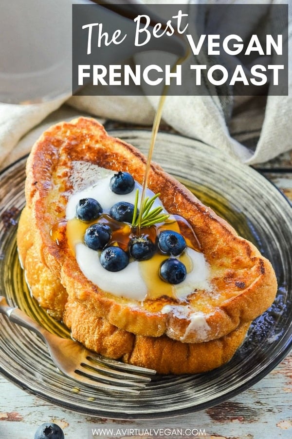 Ok, your brunch dreams are about to come true with THE best Vegan French Toast ever! It's soft, sweet, vanilla scented, golden perfection & all you need to make it are a few simple ingredients & 15 minutes. #vegan #brunch #frenchtoast #veganbrunch #eggfree #breakfast #veganbreakfast #bread