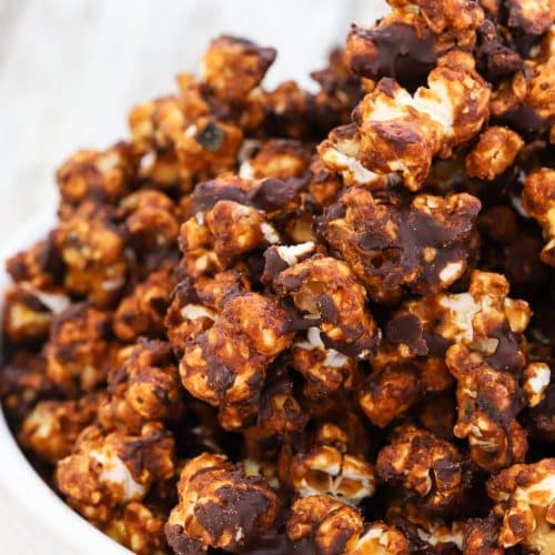 Vegan Popcorn with Caramel & Chocolate - A Virtual Vegan