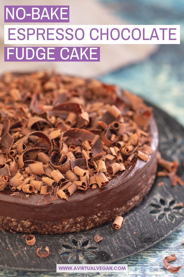 No-Bake Espresso Chocolate Fudge Cake | A Virtual Vegan