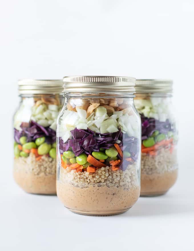 Peanut Crunch Salad in a Jar - A Virtual Vegan