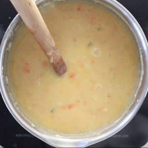 vegan potato soup in a pan