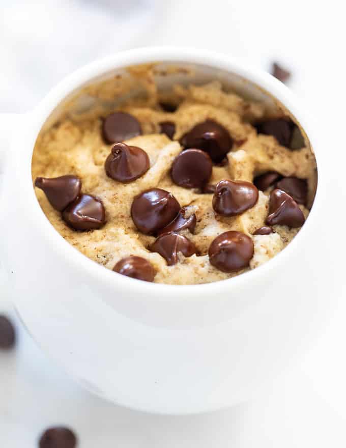 chocolate chip cookie in a mug 