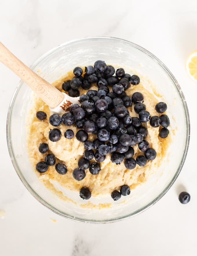 Lemon Blueberry Loaf Batter before the blueberries are stirred through