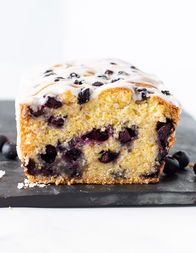 Lemon Blueberry Loaf inside shot 