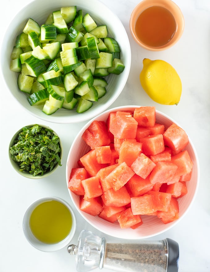 Watermelon Mint Salad ingredients