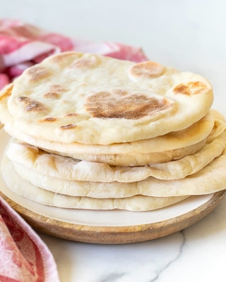 a stack of flatbreads on a plate