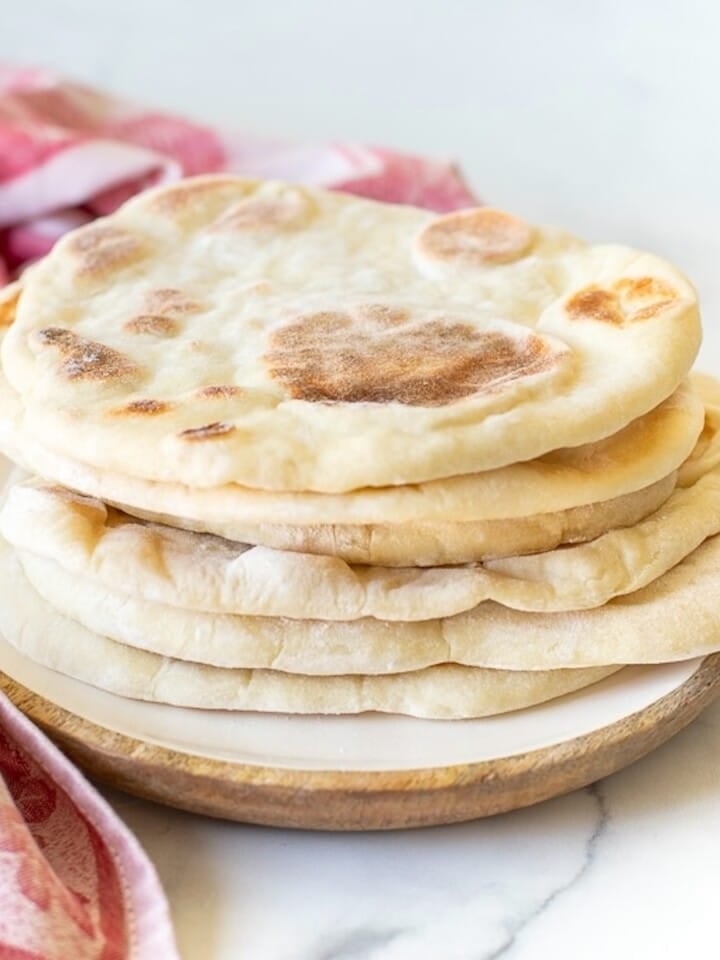 a stack of flatbreads on a plate