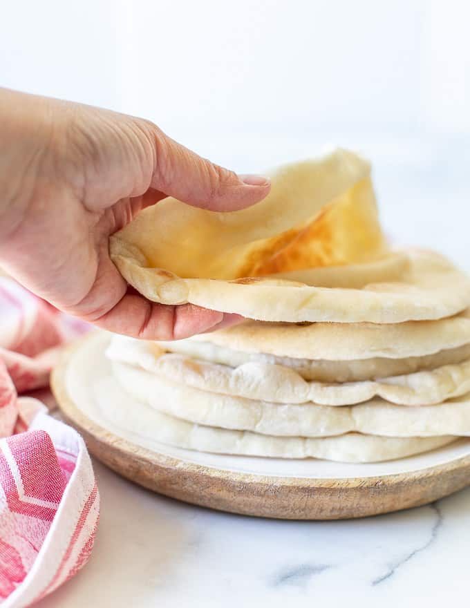 a flatbread being folded