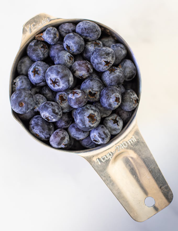 blueberries in a measuring cup