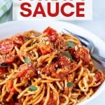 A rustic, creamy, thick and full of flavour Cherry Tomato Sauce, that’s perfect for serving over pasta. It’s made with only 6 ingredients and is easy enough for midweek, yet worthy of company too.