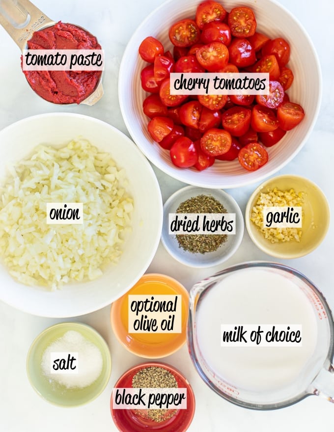 ingredients to make Cherry Tomato Sauce
