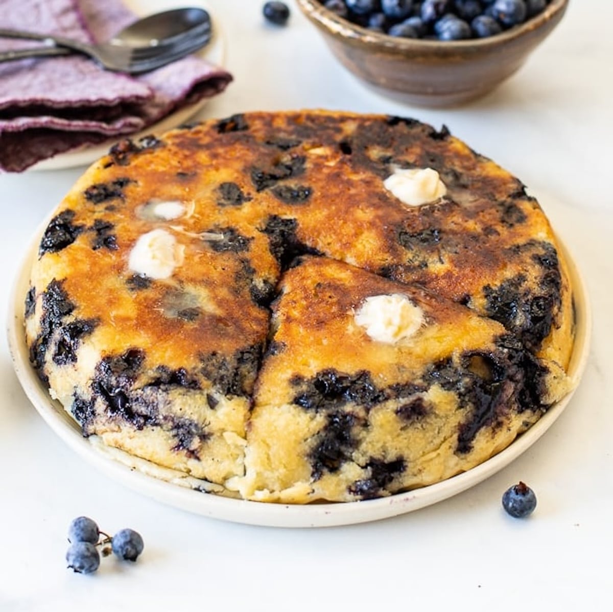 giant vegan blueberry pancake