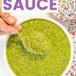 A multi-purpose super fresh but robust, herby, citrusy, spicy Green Sauce that has the power to make everything better and is made in a food processor in minutes. Keep a jar in the fridge and you are seconds away from amping up any meal!
