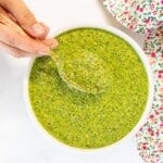 green sauce in a bowl