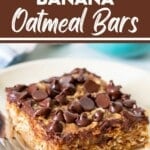 Chocolate Banana Peanut Butter Oatmeal Bars