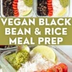 vegan black bean & rice meal prep