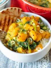 a bowl of butternut squash curry
