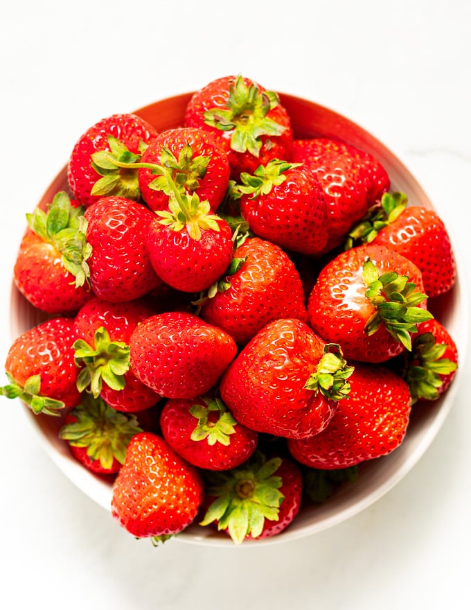 strawberries in a bowl