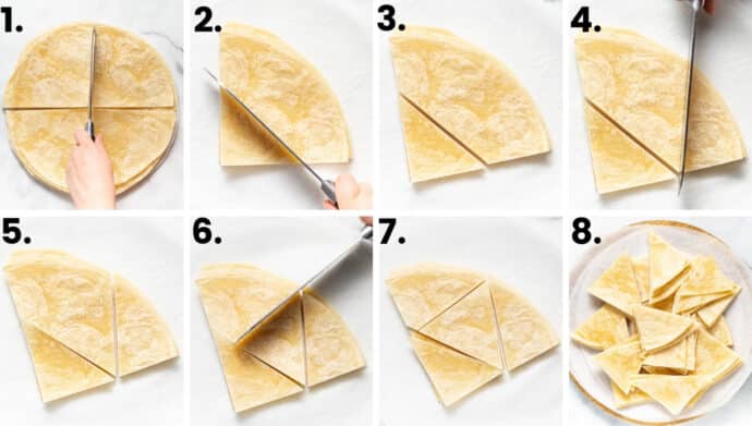 how to cut tortillas to make homemade cinnamon chips