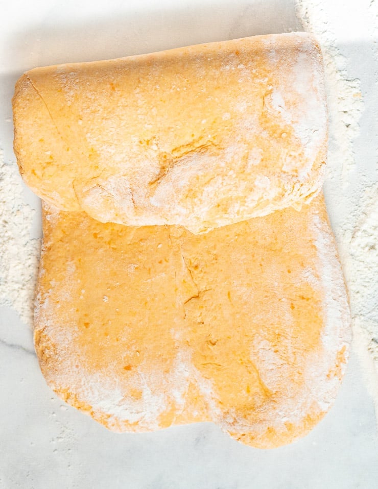 folding biscuit dough