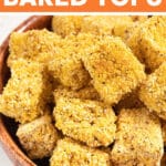 Crispy Tofu with a perfectly seasoned crunchy cornmeal coating. It’s oven baked and made with no oil!