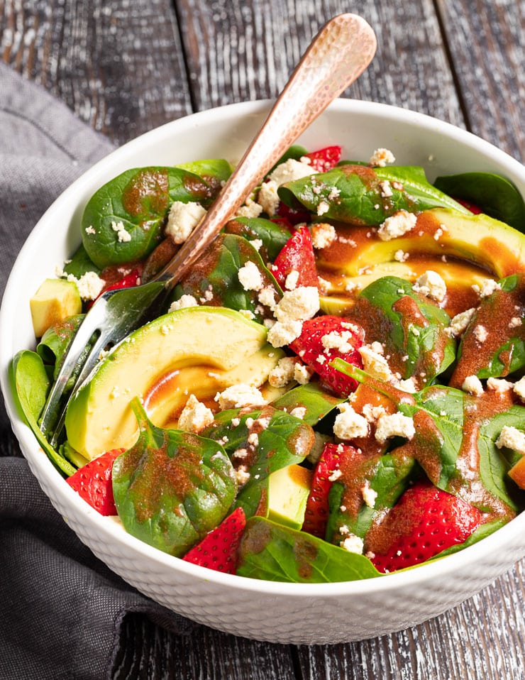 Strawberry Spinach Salad With Avocado A Virtual Vegan