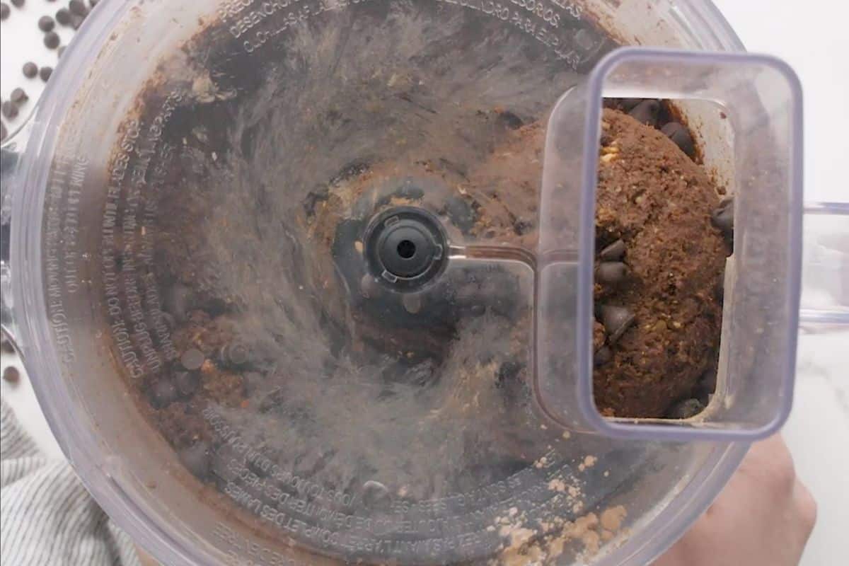 cookie dough in a food processor