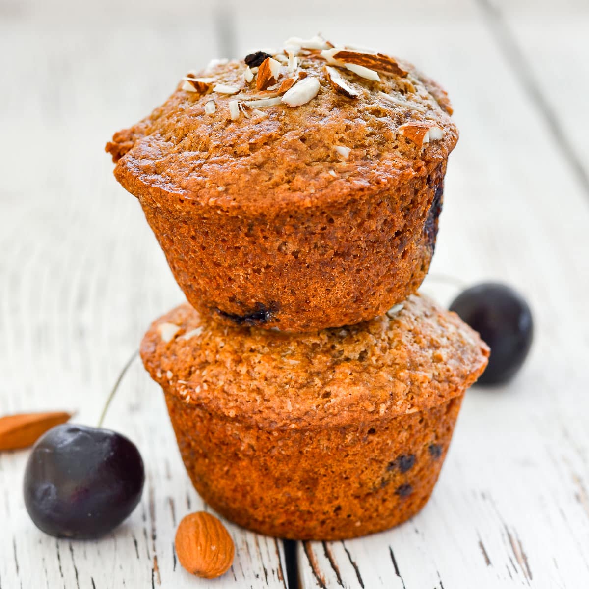 2 vegan cherry muffins