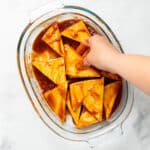 tofu triangles in marinade