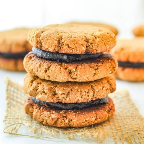 2 pumpkin sandwich cookies