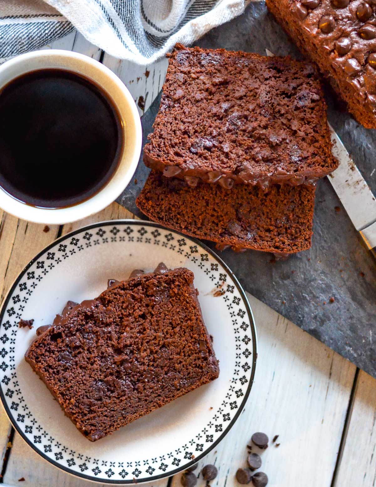 cake slices and a cup of coffee