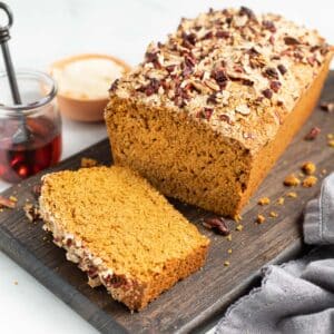 gluten-free sweet potato bread with the end cut off