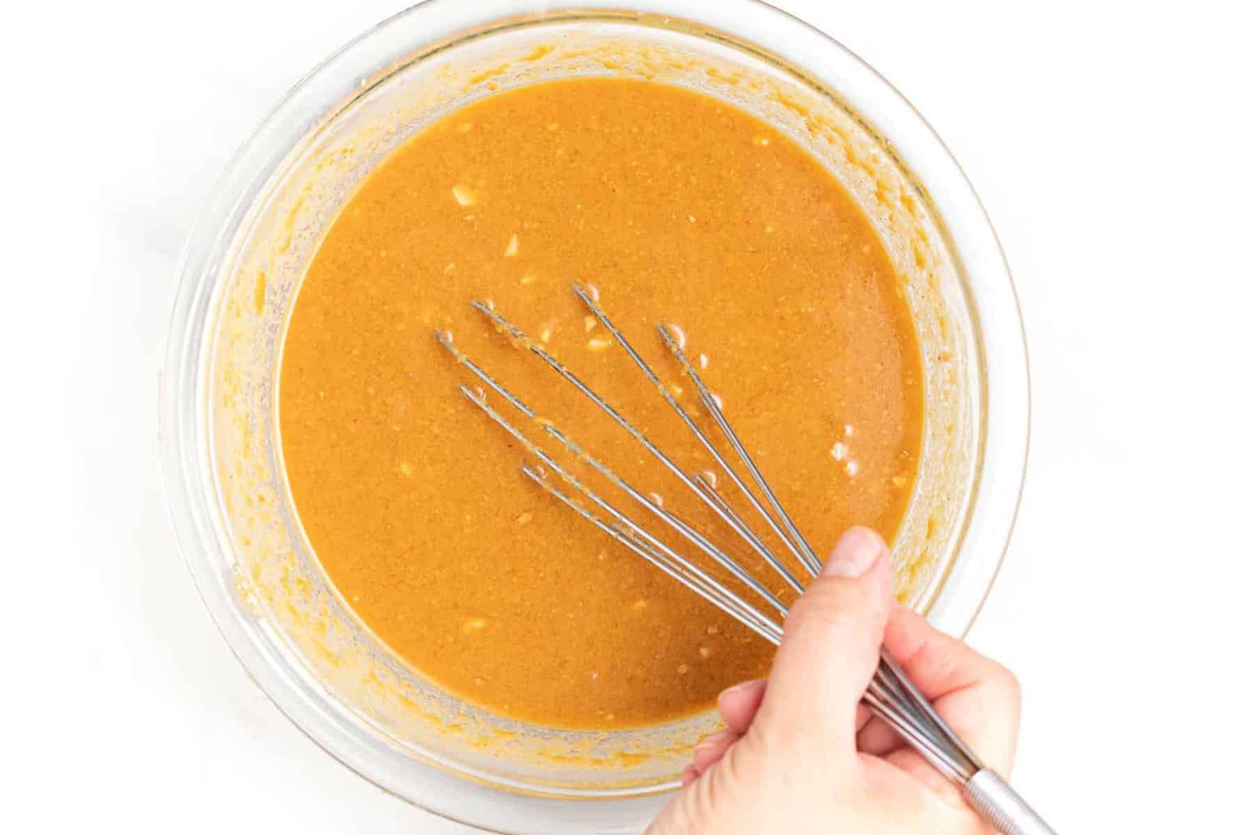 peanut sauce in a bowl