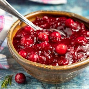 vegan cranberry sauce in a bowl