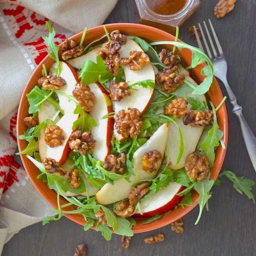 pear walnut arugula salad