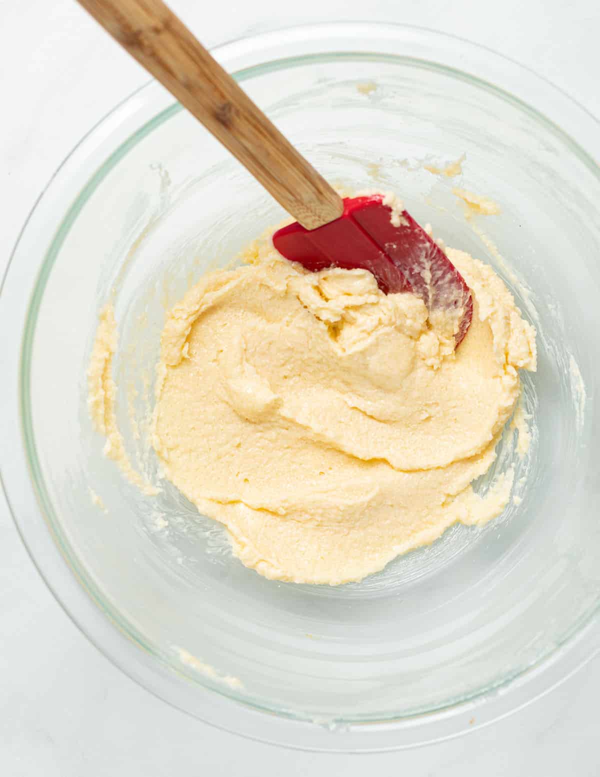 creamed vegan butter and sugar in a bowl