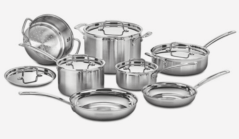 a stainless steel pan set 