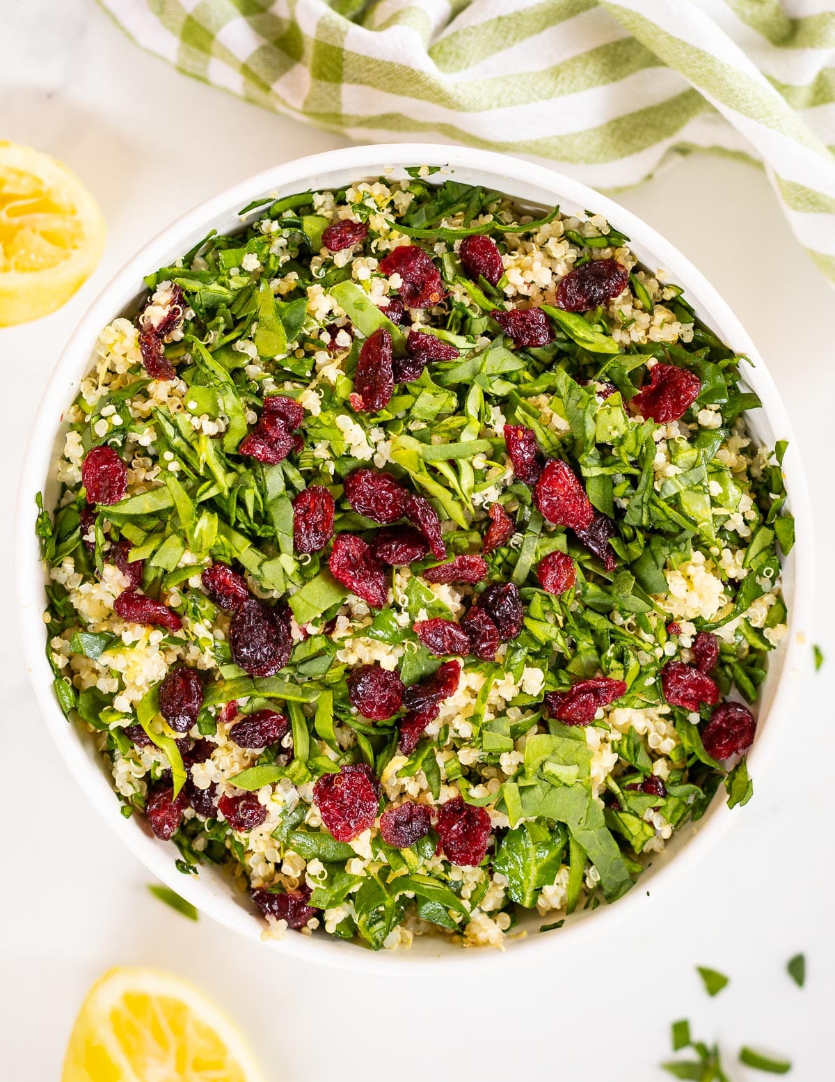 a bowl of quinoa salad