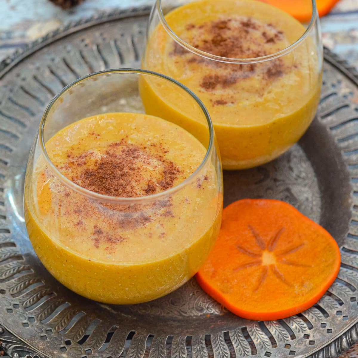 2 persimmon smoothies