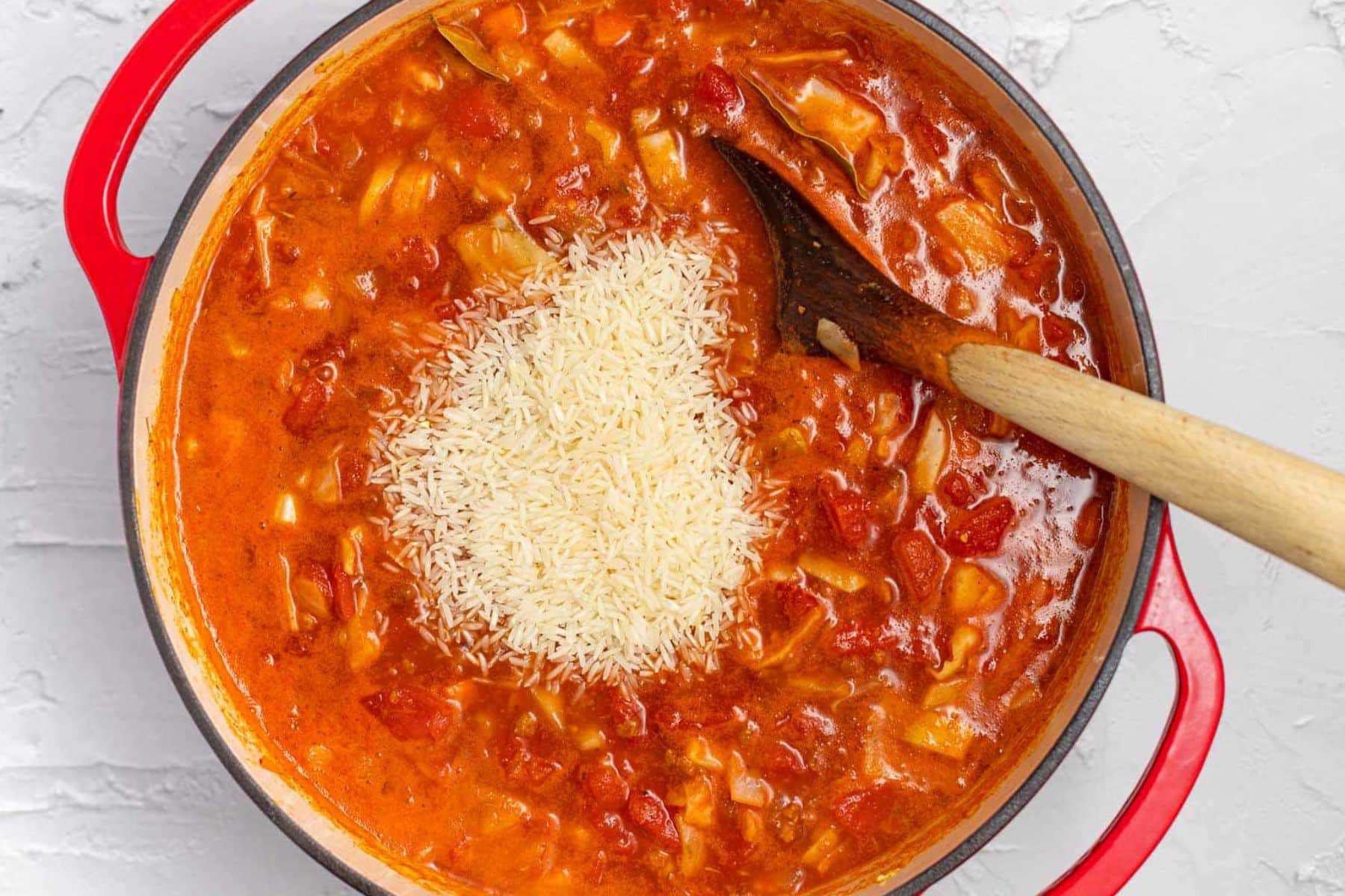 cabbage soup with rice added