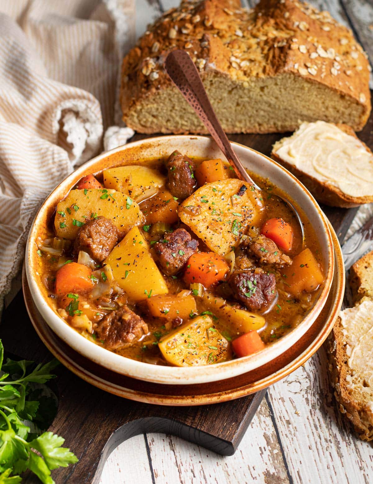 Irish stew with soda bread