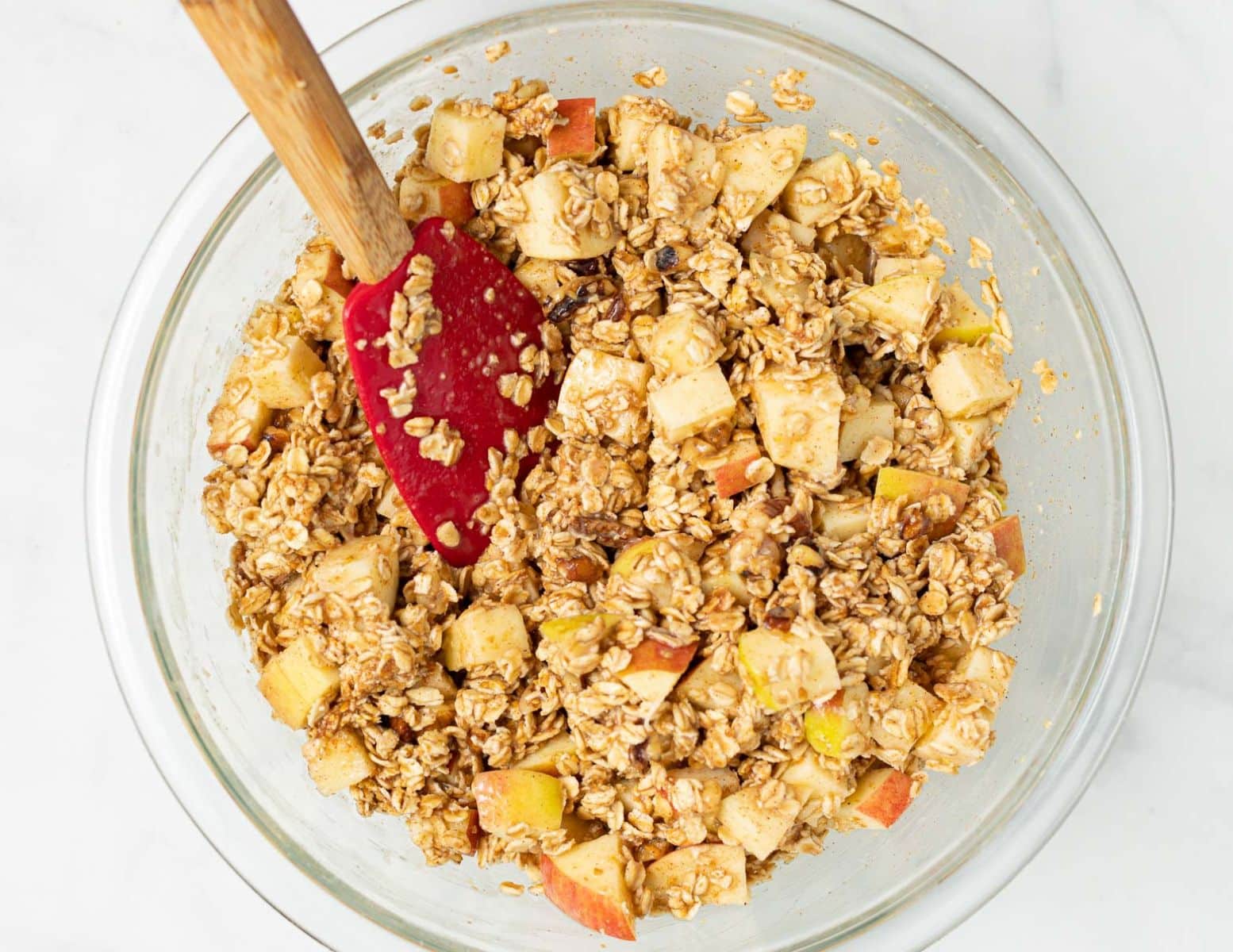 appley oaty mixture in a bowl