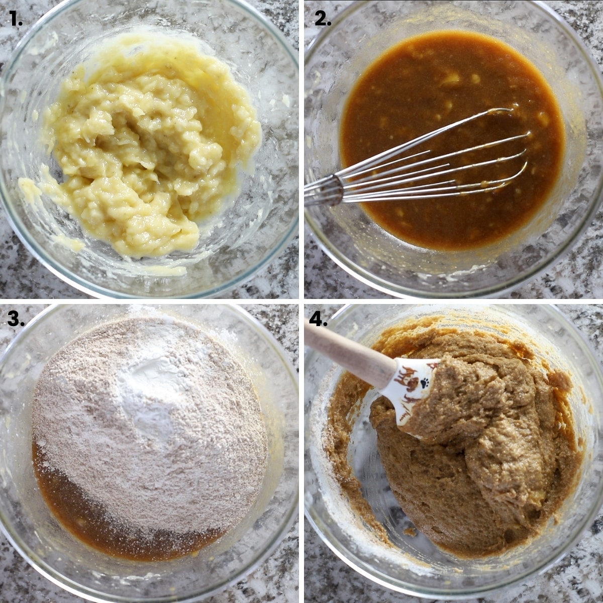 banana bread process shots